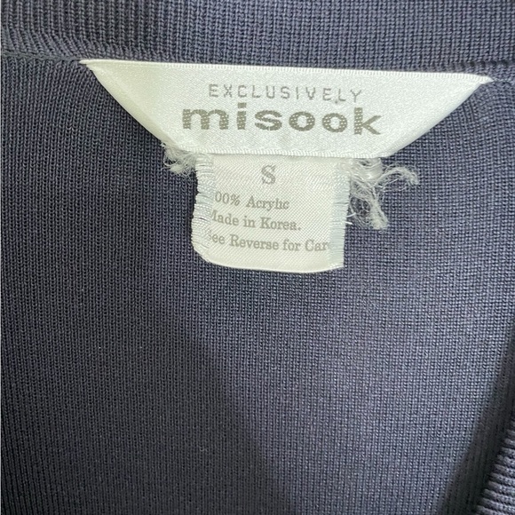 Exclusively Misook Navy White Nautical Sailor Cardigan Small - Picture 2 of 7